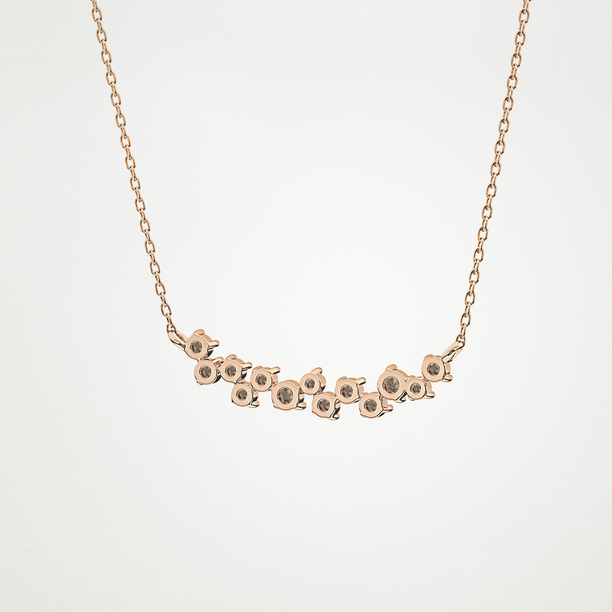 0.241 TCW Round Lab Grown Diamond Multi Stone Necklace
