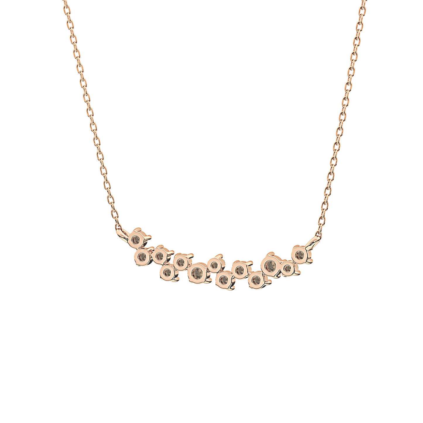 0.241 TCW Round Lab Grown Diamond Multi Stone Necklace