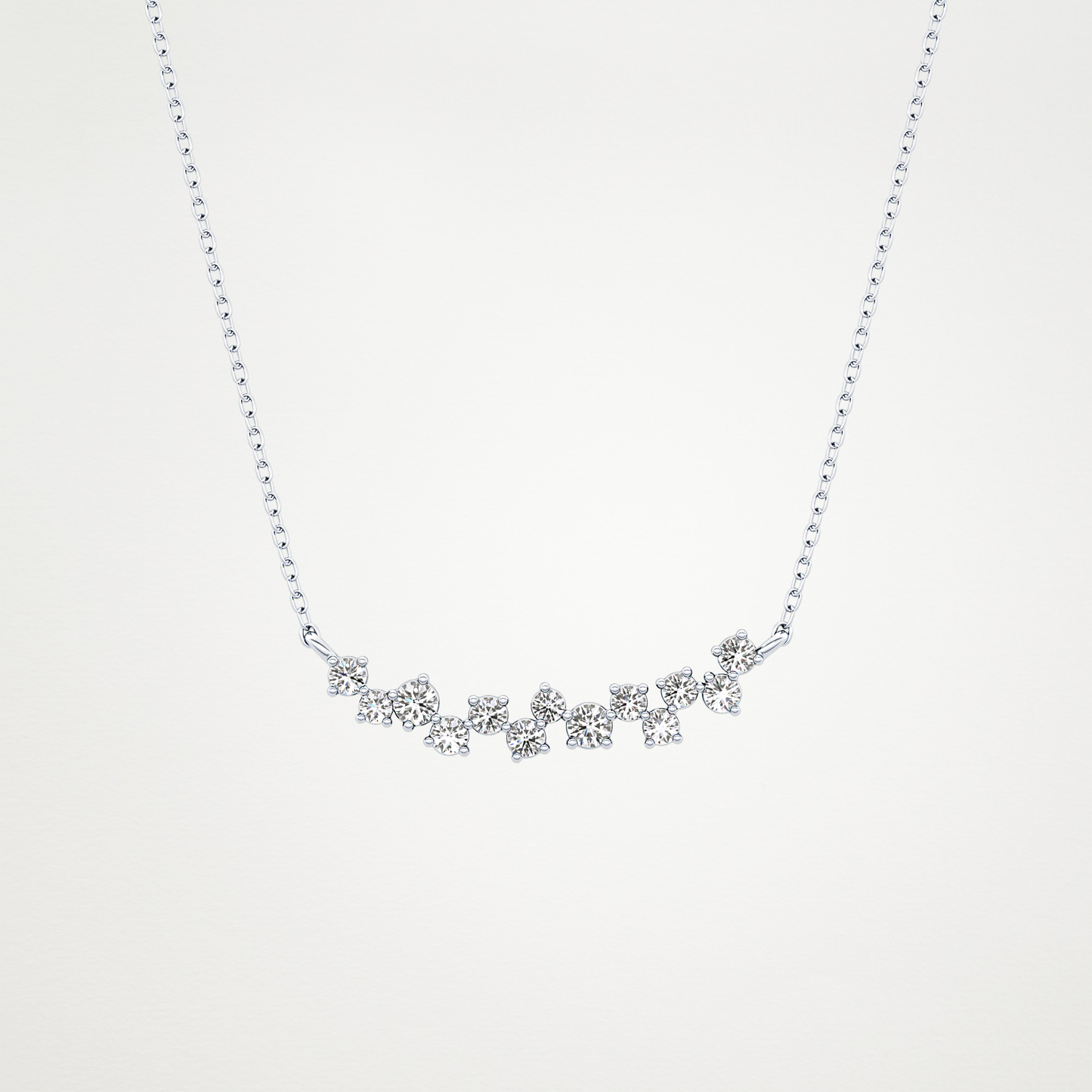 0.241 TCW Round Lab Grown Diamond Multi Stone Necklace