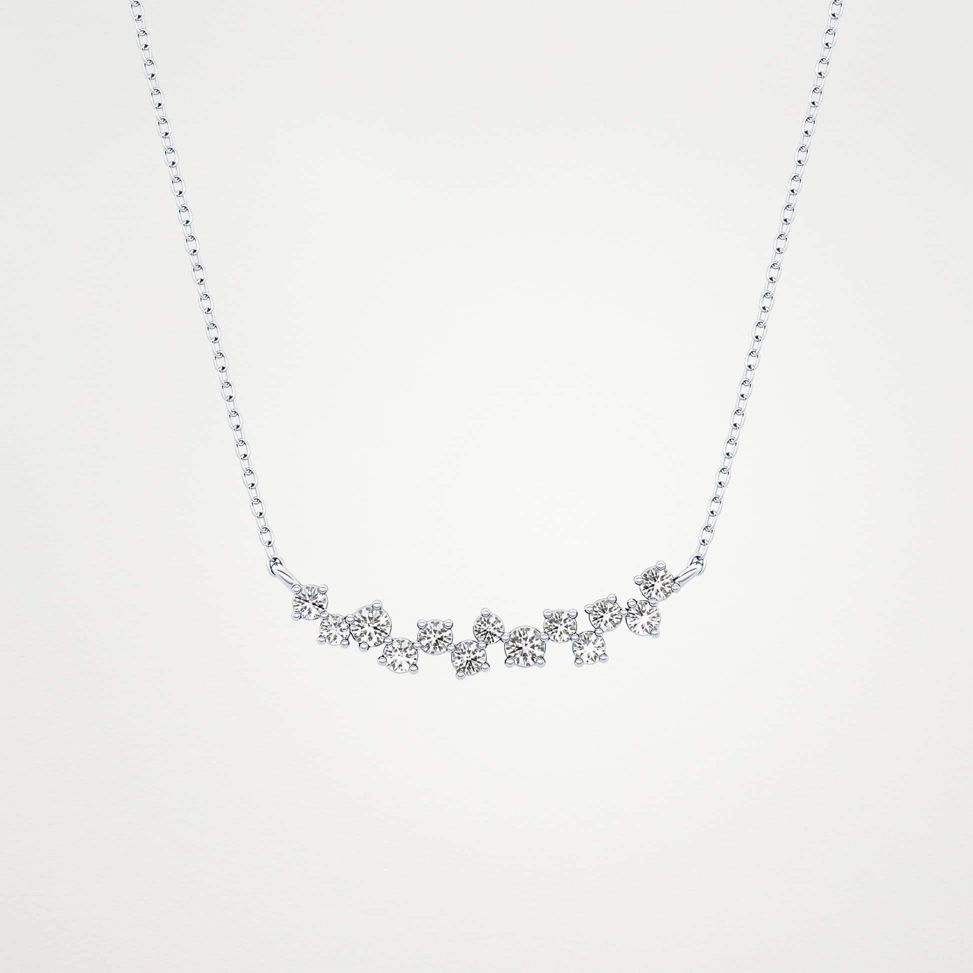 0.241 TCW Round Lab Grown Diamond Multi Stone Necklace