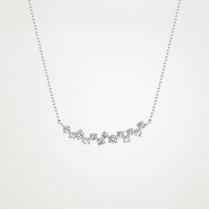 0.241 TCW Round Lab Grown Diamond Multi Stone Necklace