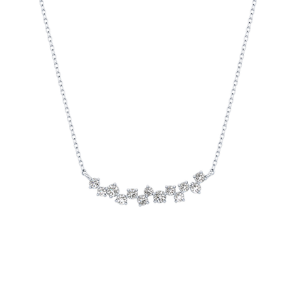 0.241 TCW Round Lab Grown Diamond Multi Stone Necklace
