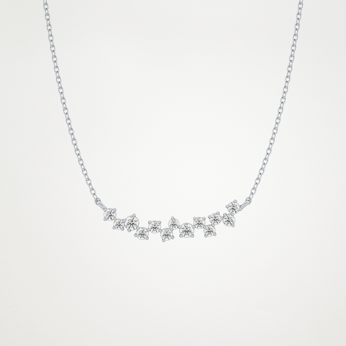 0.241 TCW Round Lab Grown Diamond Multi Stone Necklace