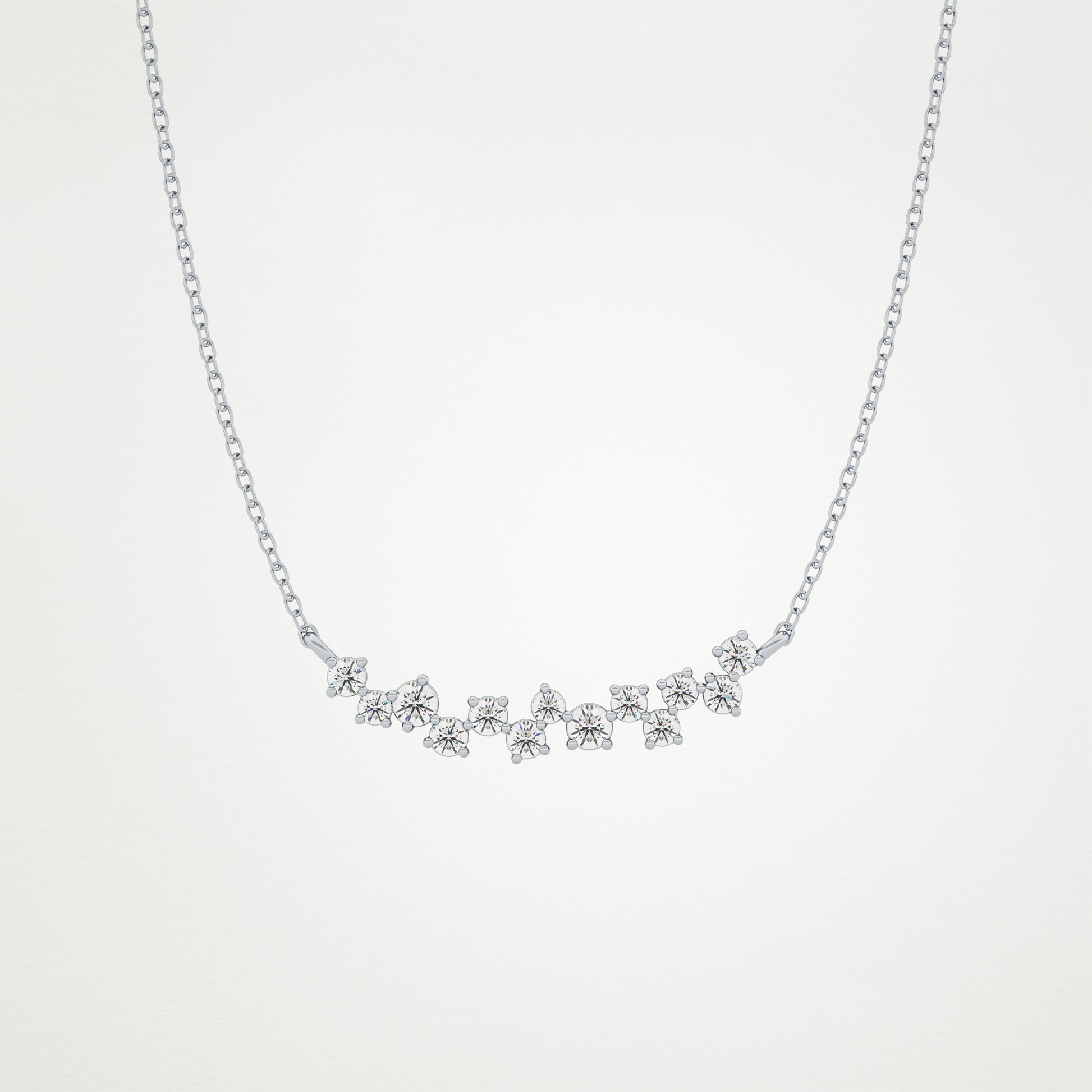 0.241 TCW Round Lab Grown Diamond Multi Stone Necklace