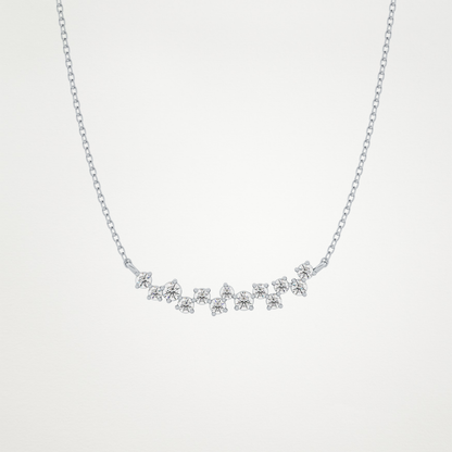 0.241 TCW Round Lab Grown Diamond Multi Stone Necklace