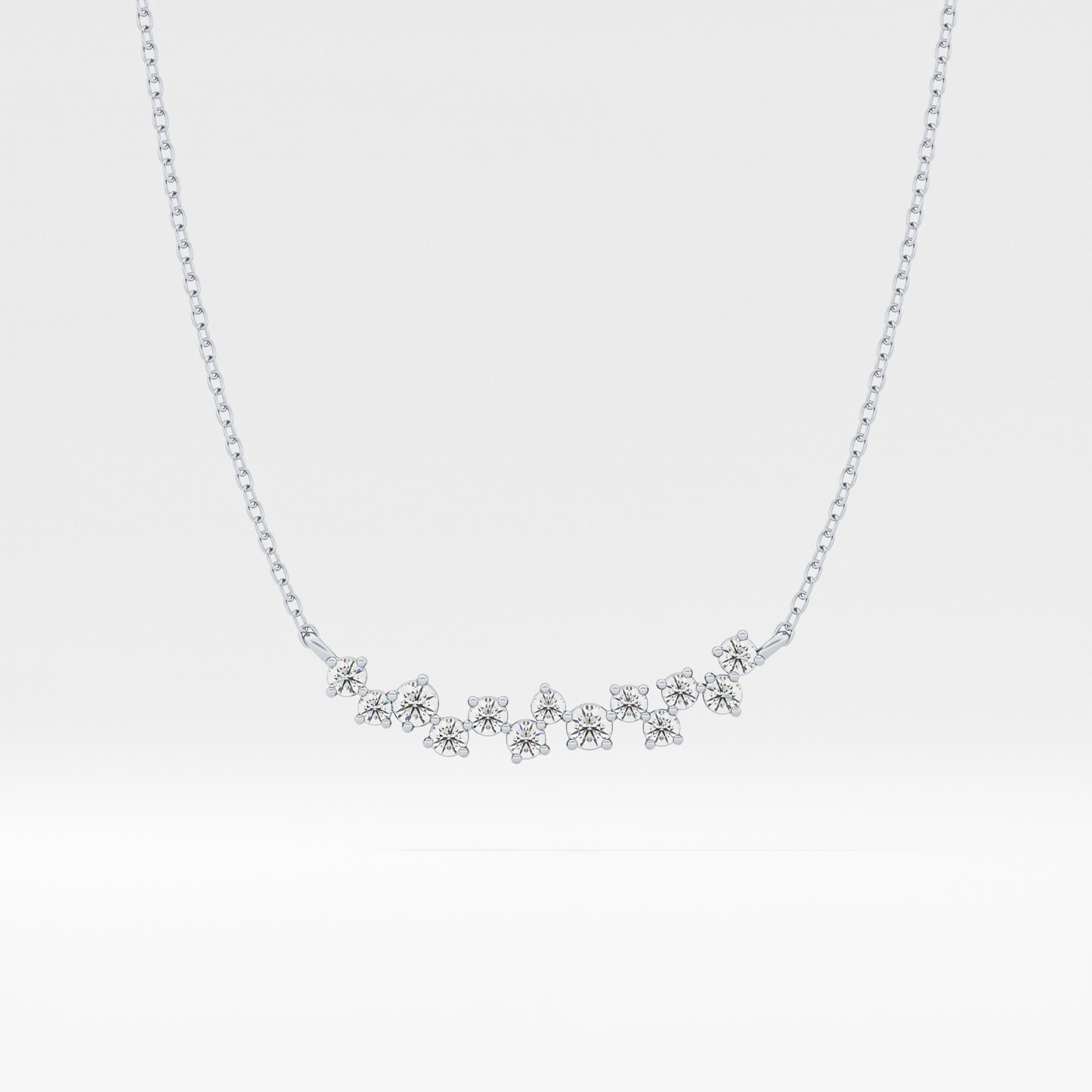 0.241 TCW Round Lab Grown Diamond Multi Stone Necklace