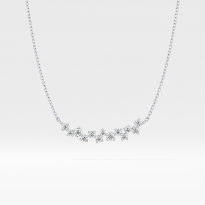 0.241 TCW Round Lab Grown Diamond Multi Stone Necklace
