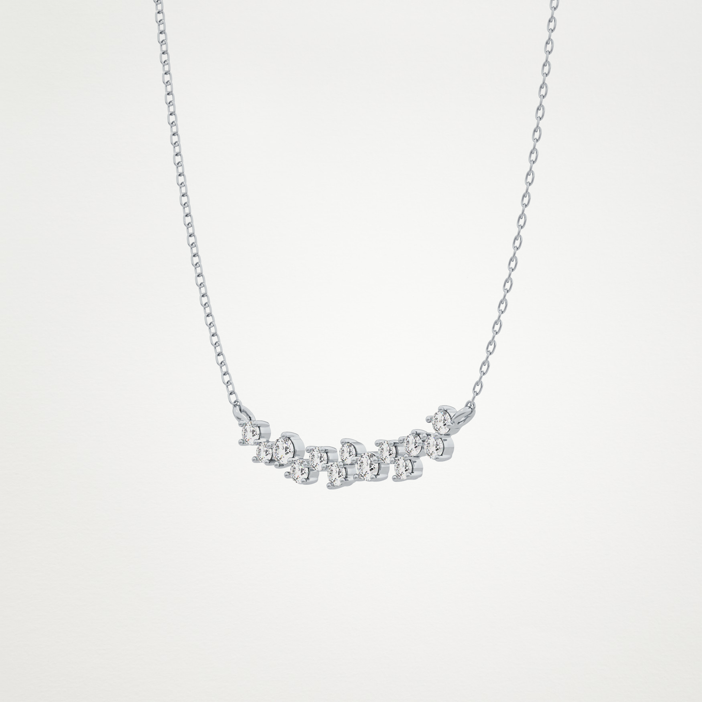 0.241 TCW Round Lab Grown Diamond Multi Stone Necklace