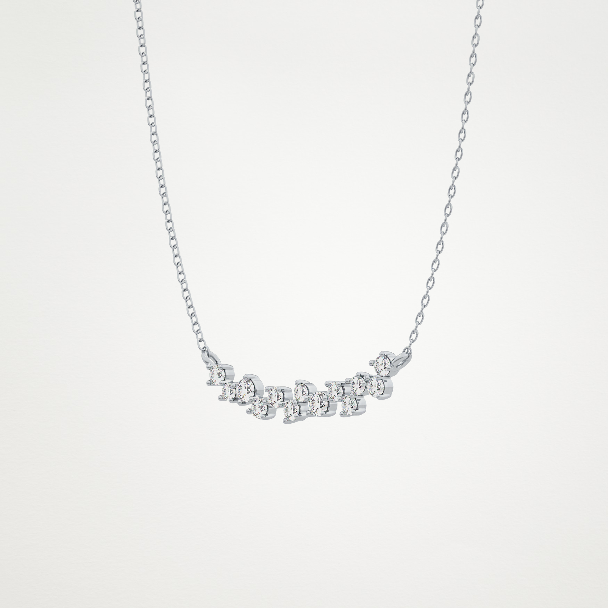 0.241 TCW Round Lab Grown Diamond Multi Stone Necklace