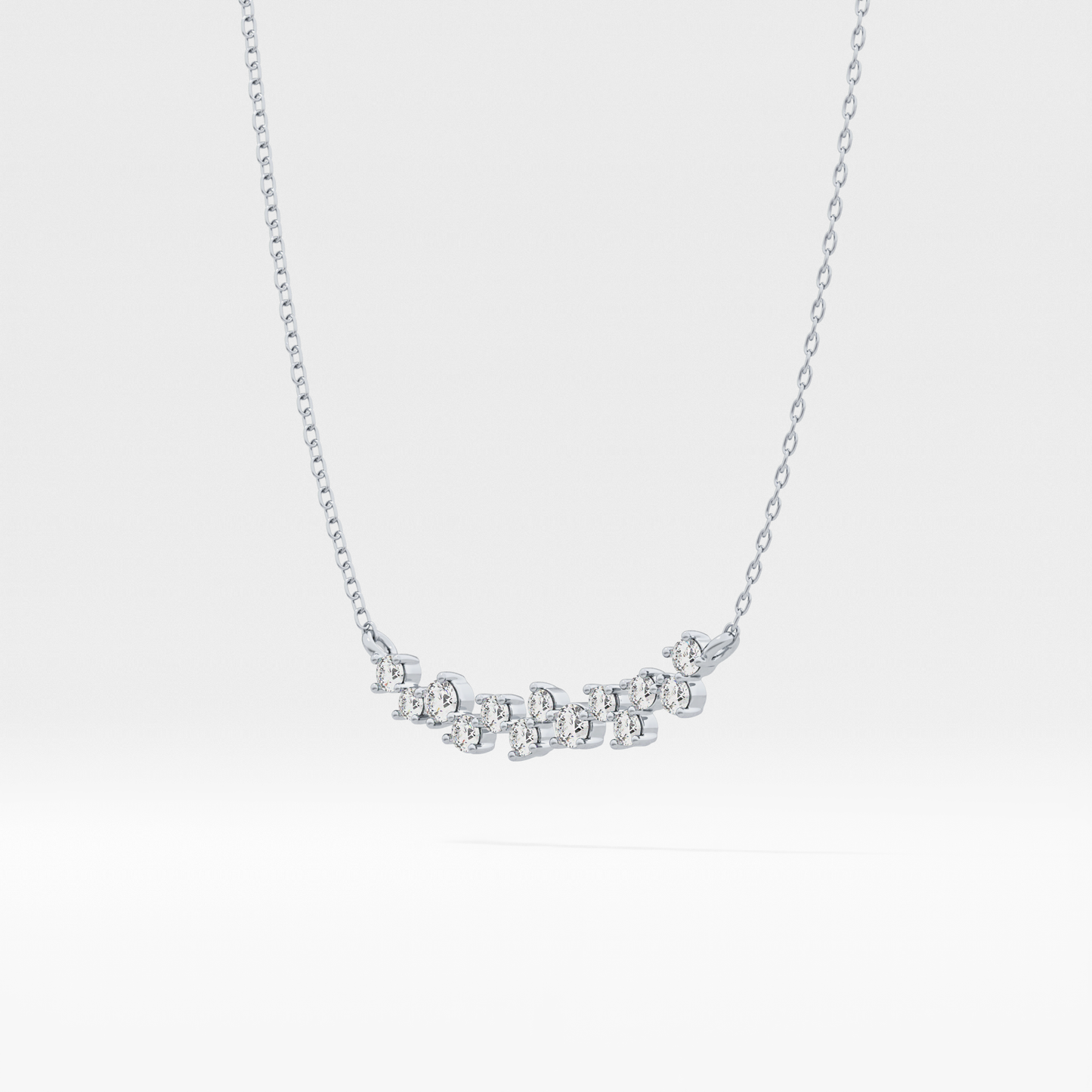 0.241 TCW Round Lab Grown Diamond Multi Stone Necklace