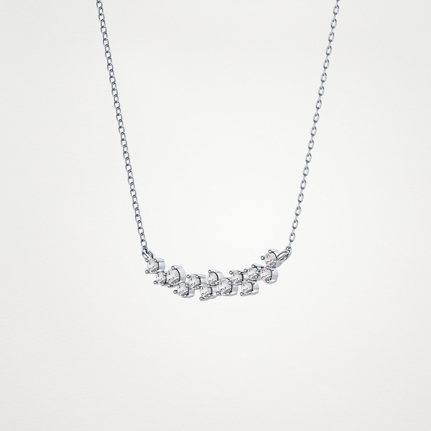 0.241 TCW Round Lab Grown Diamond Multi Stone Necklace
