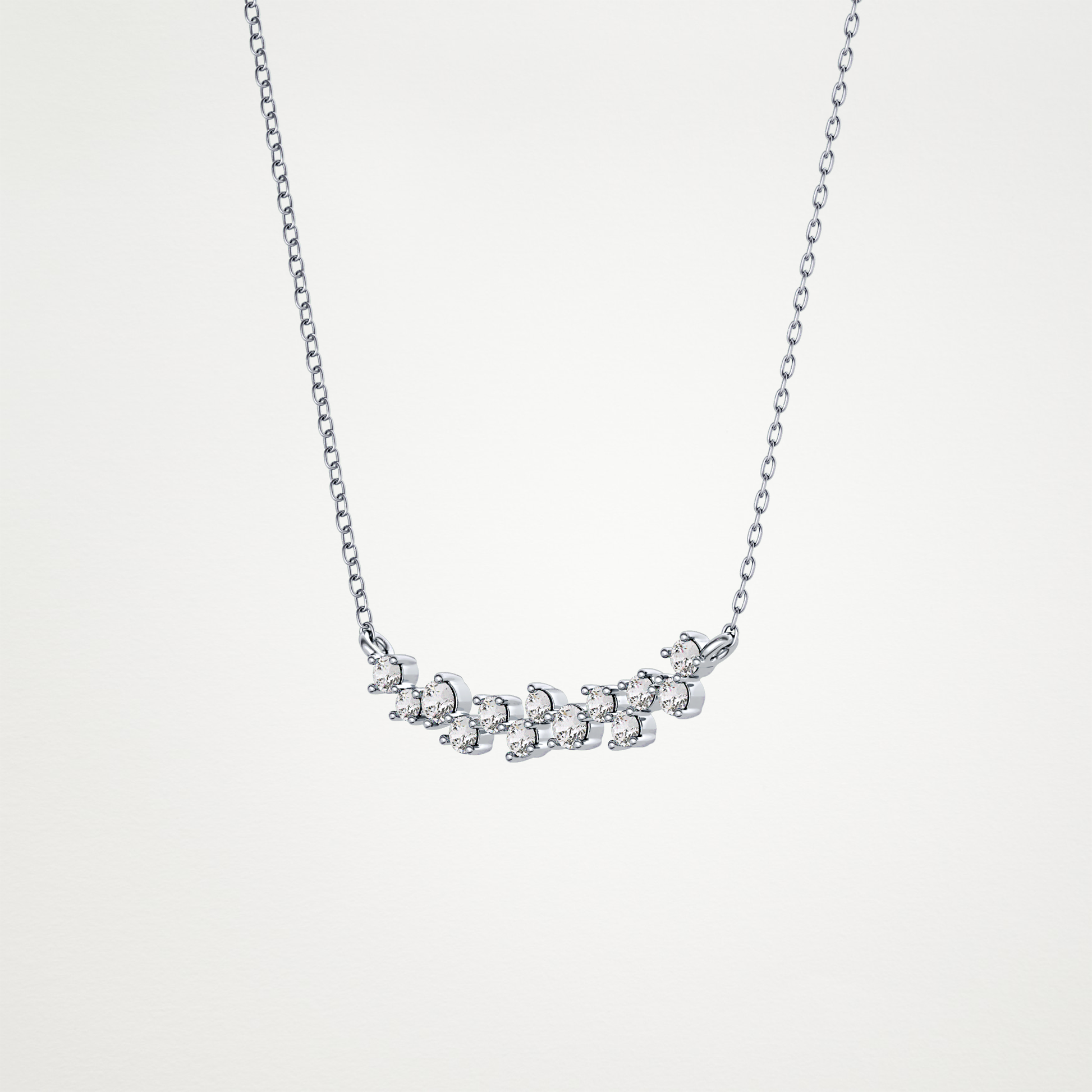 0.241 TCW Round Lab Grown Diamond Multi Stone Necklace