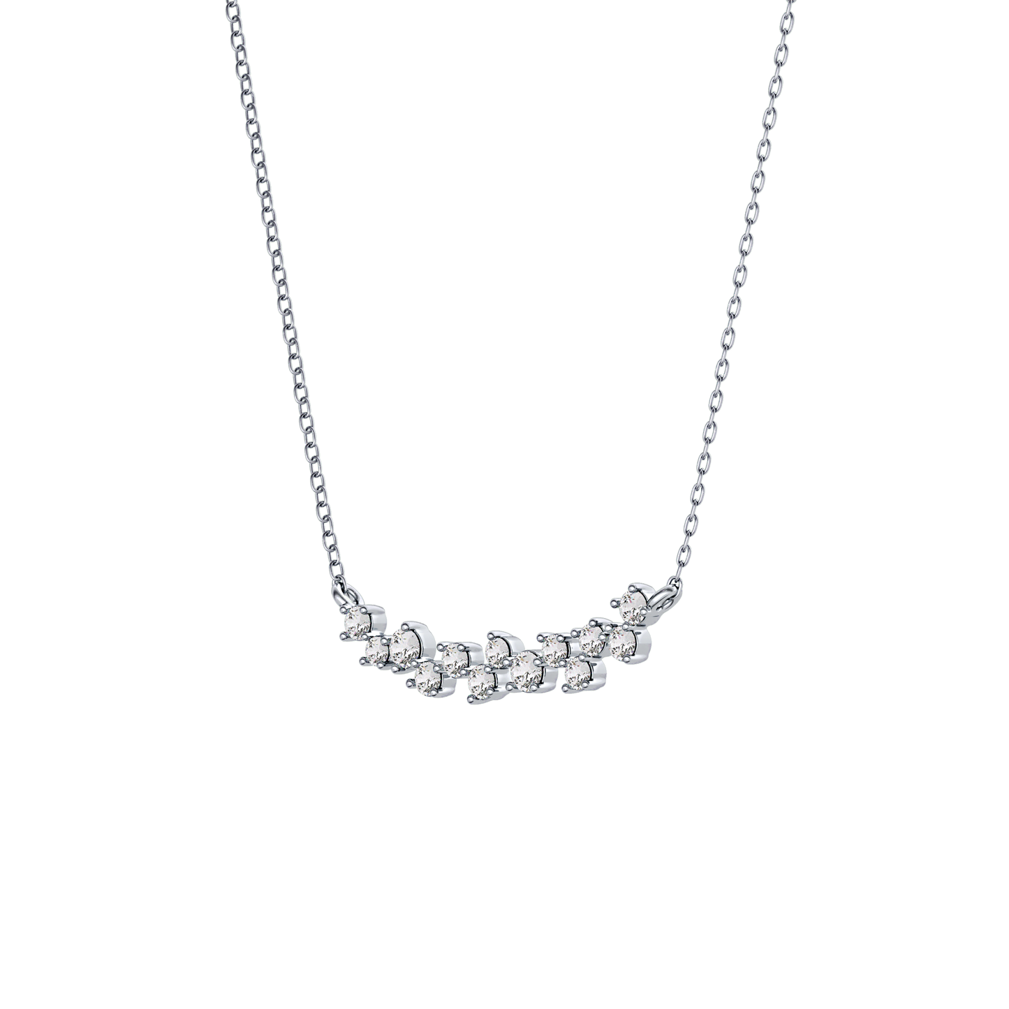0.241 TCW Round Lab Grown Diamond Multi Stone Necklace