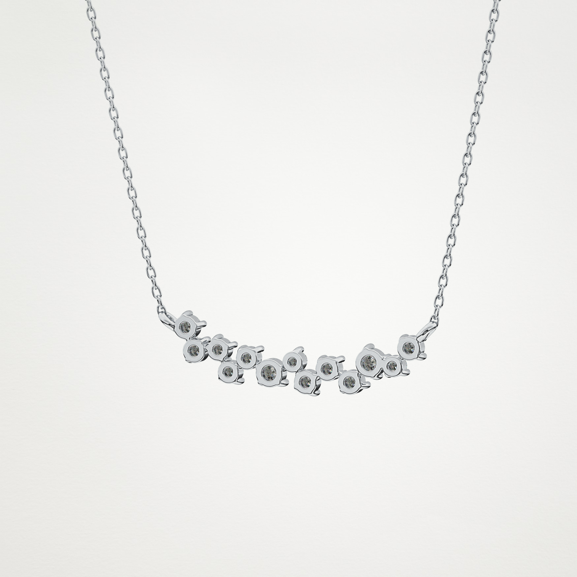 0.241 TCW Round Lab Grown Diamond Multi Stone Necklace