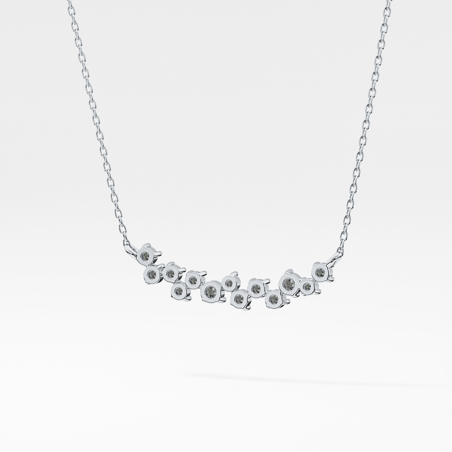 0.241 TCW Round Lab Grown Diamond Multi Stone Necklace
