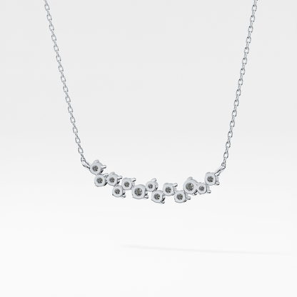 0.241 TCW Round Lab Grown Diamond Multi Stone Necklace