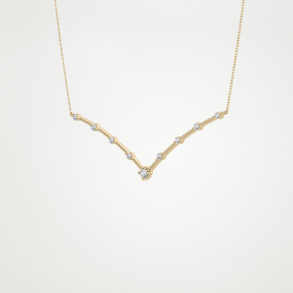 0.33 TCW Round Lab Grown Diamond Multi Stone V-Shaped  Necklace