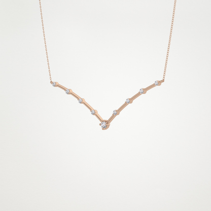 0.33 TCW Round Lab Grown Diamond Multi Stone V-Shaped  Necklace