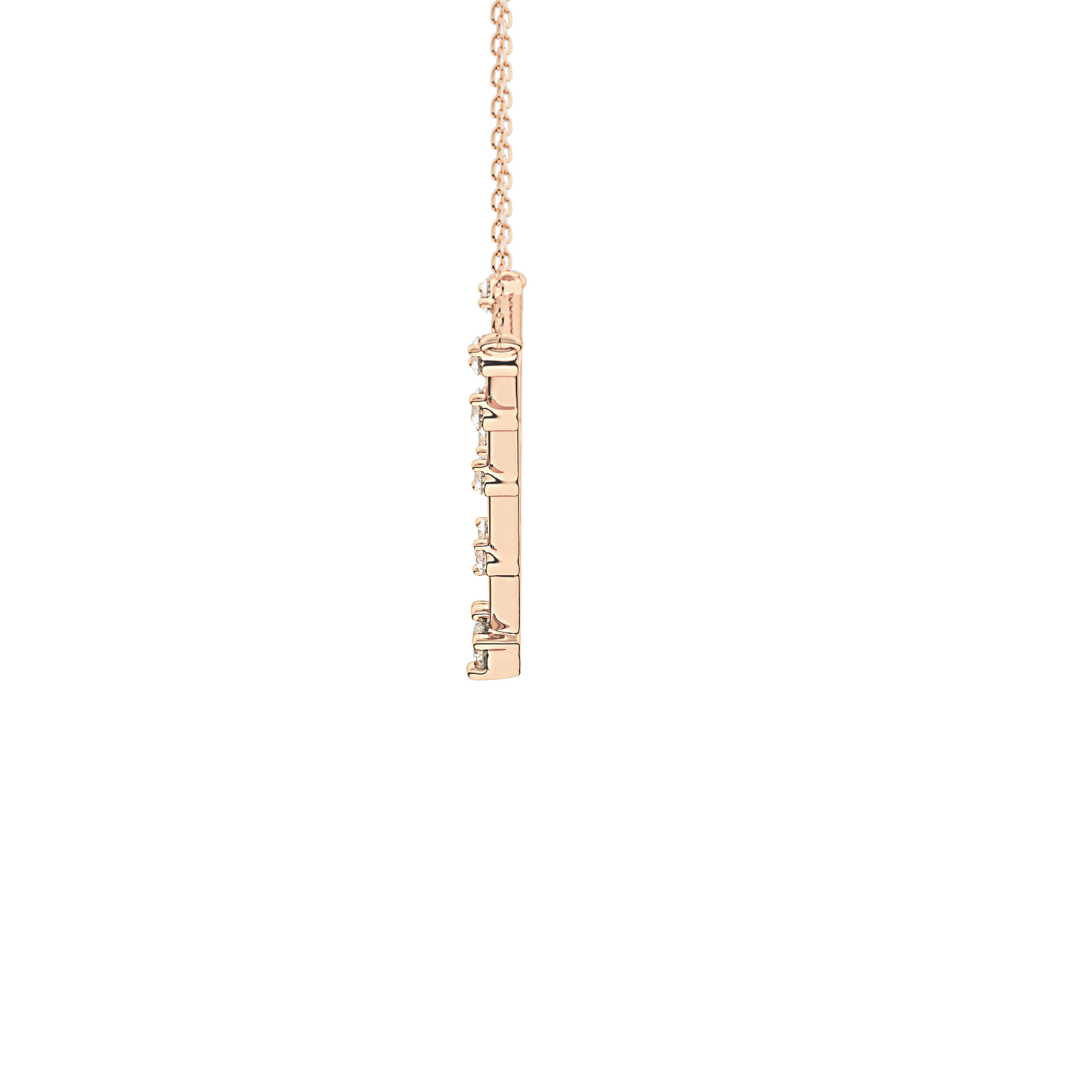 0.33 TCW Round Lab Grown Diamond Multi Stone V-Shaped  Necklace