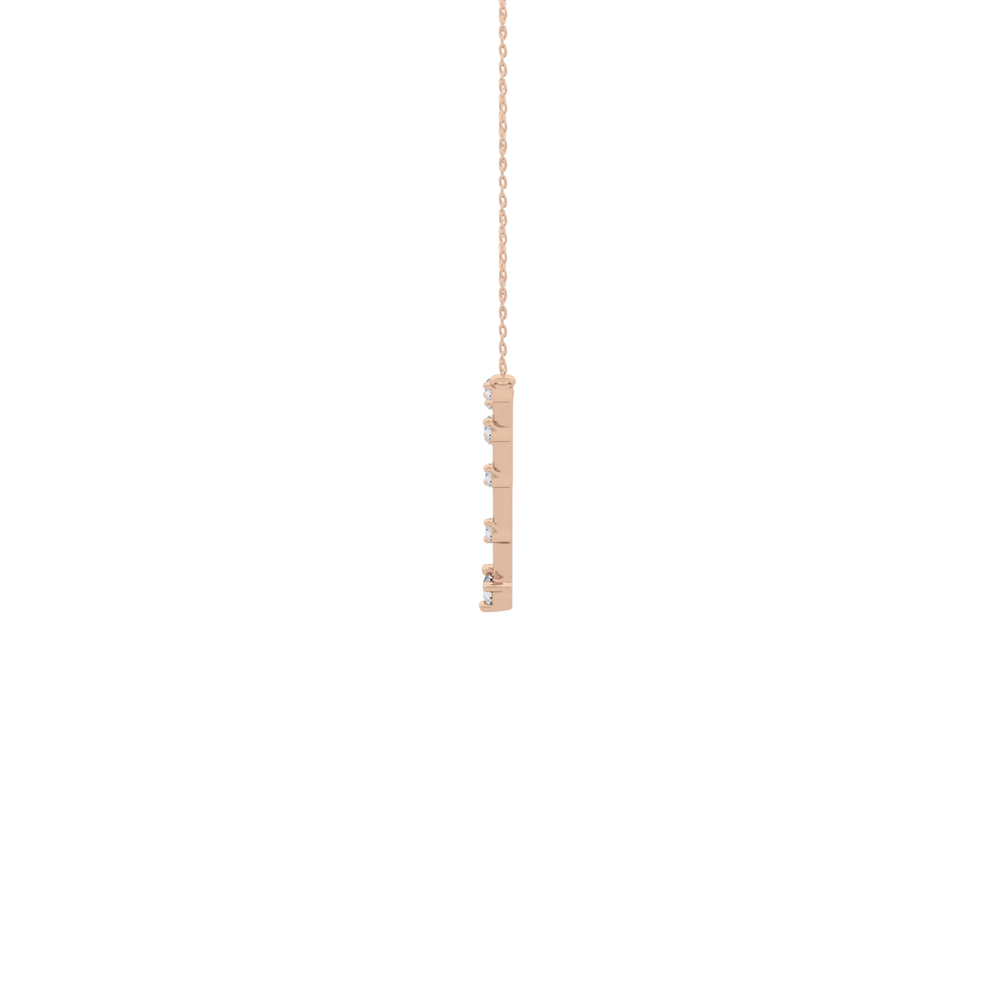 0.33 TCW Round Lab Grown Diamond Multi Stone V-Shaped  Necklace