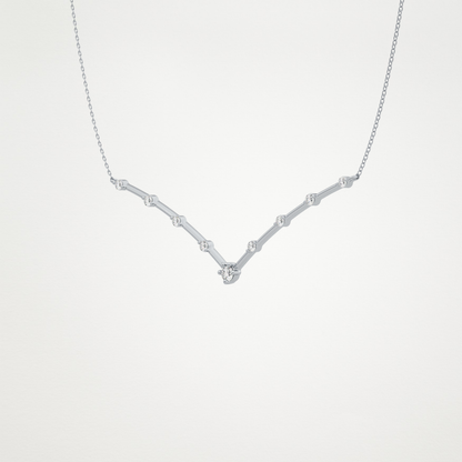 0.33 TCW Round Lab Grown Diamond Multi Stone V-Shaped  Necklace