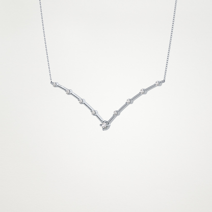 0.33 TCW Round Lab Grown Diamond Multi Stone V-Shaped  Necklace