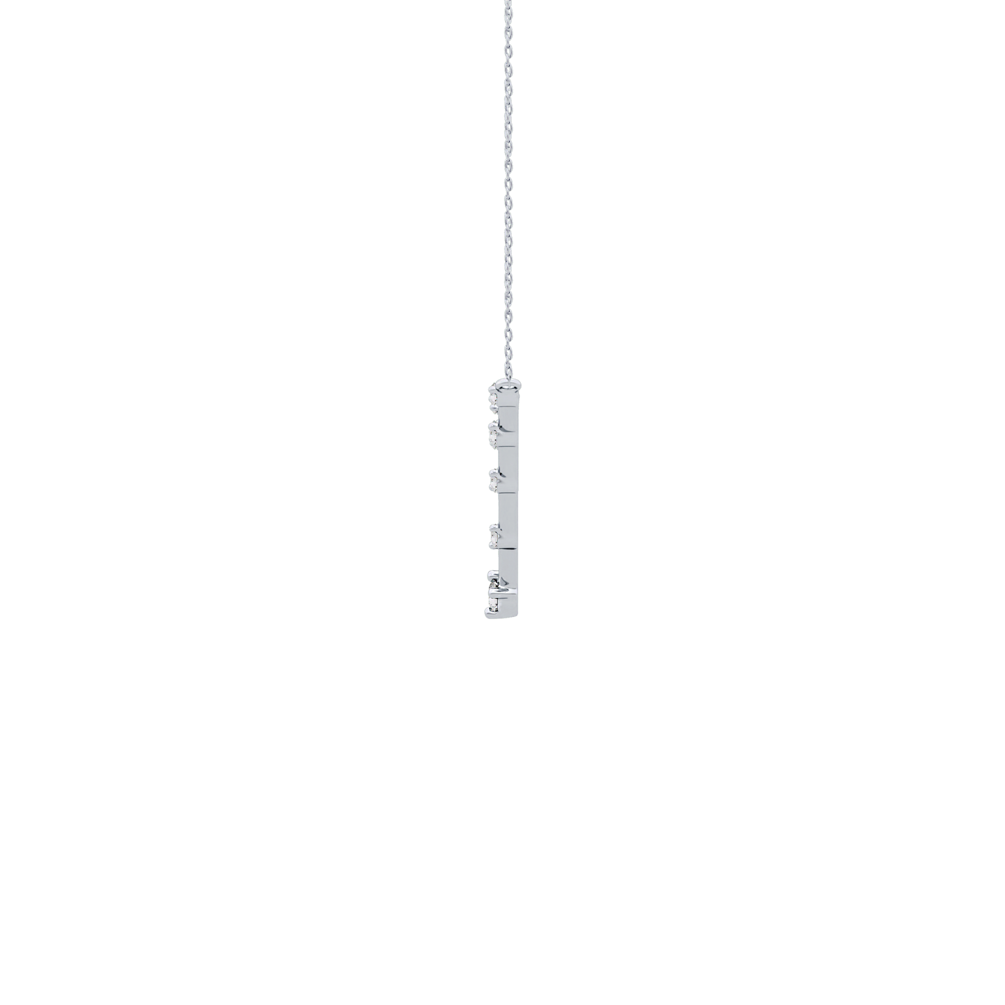 0.33 TCW Round Lab Grown Diamond Multi Stone V-Shaped  Necklace
