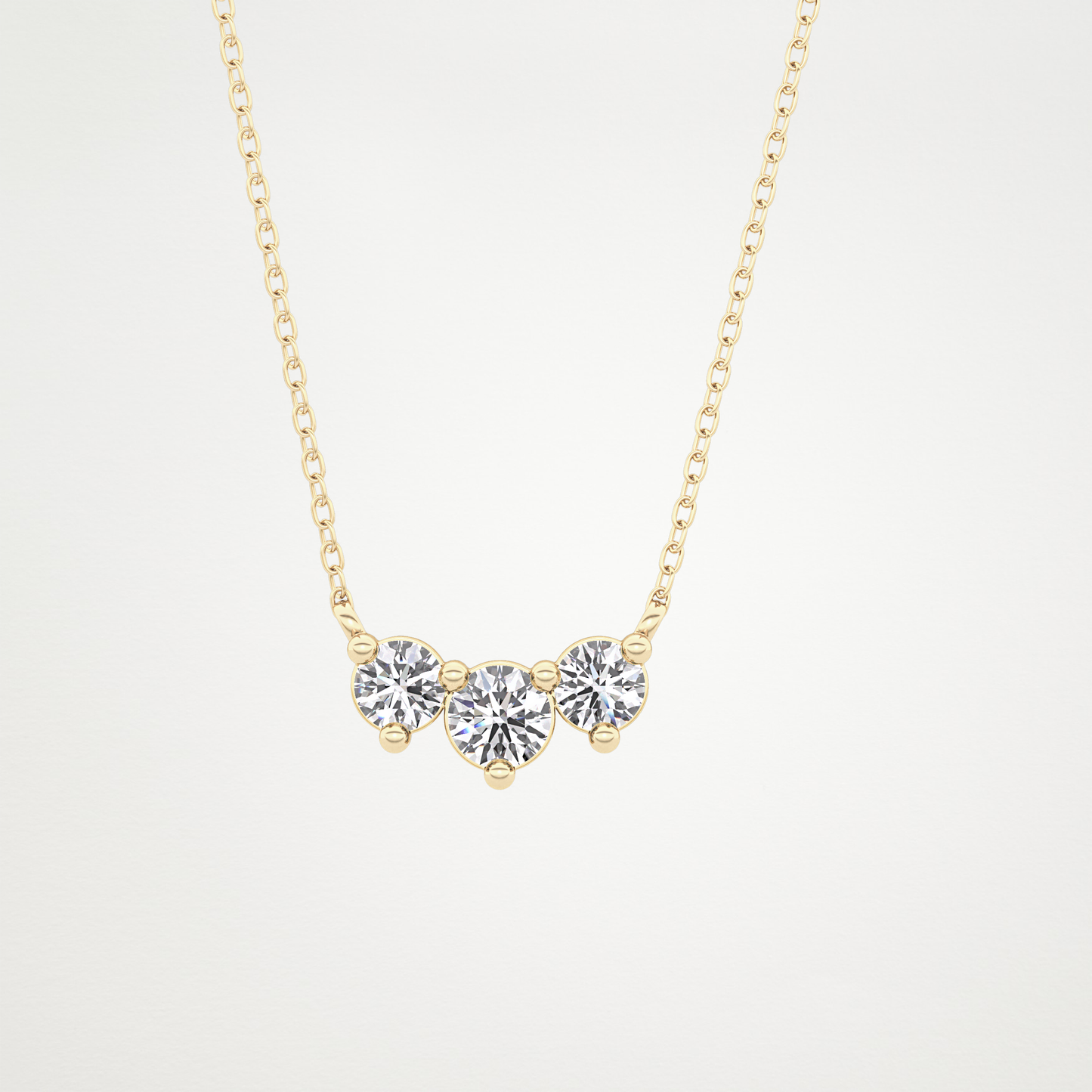 0.35 TCW Round Lab Grown Diamond Three Stone Necklace