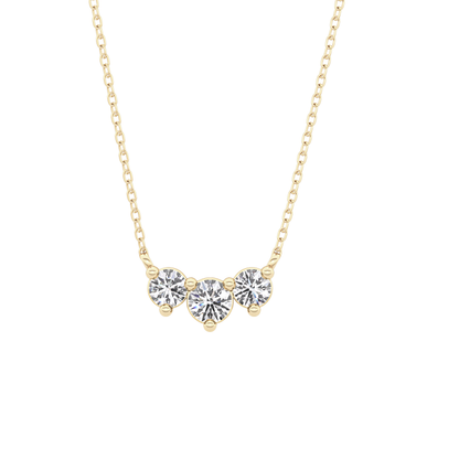 0.35 TCW Round Lab Grown Diamond Three Stone Necklace