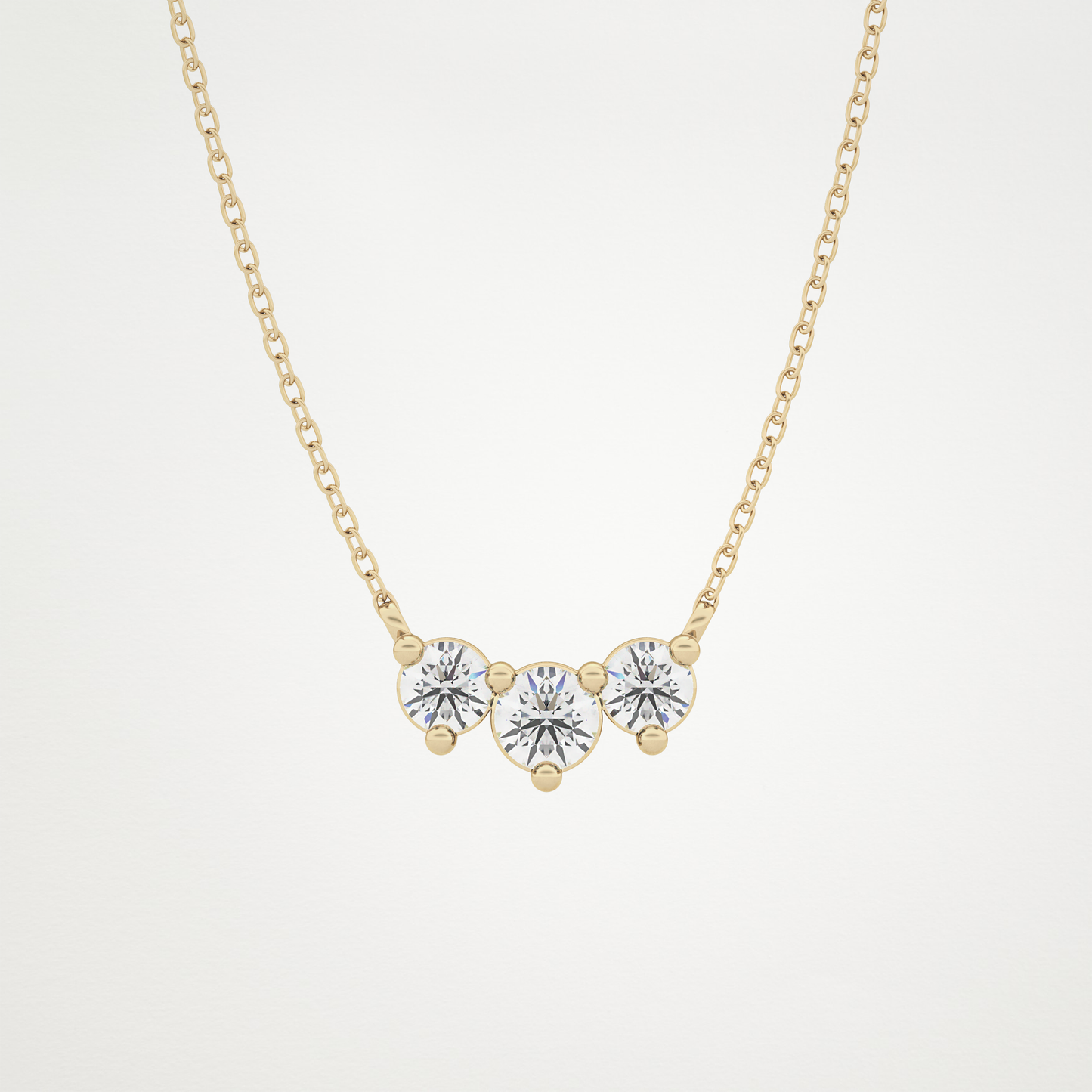 0.35 TCW Round Lab Grown Diamond Three Stone Necklace