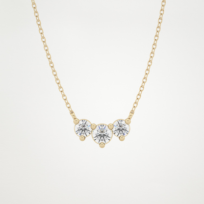 0.35 TCW Round Lab Grown Diamond Three Stone Necklace