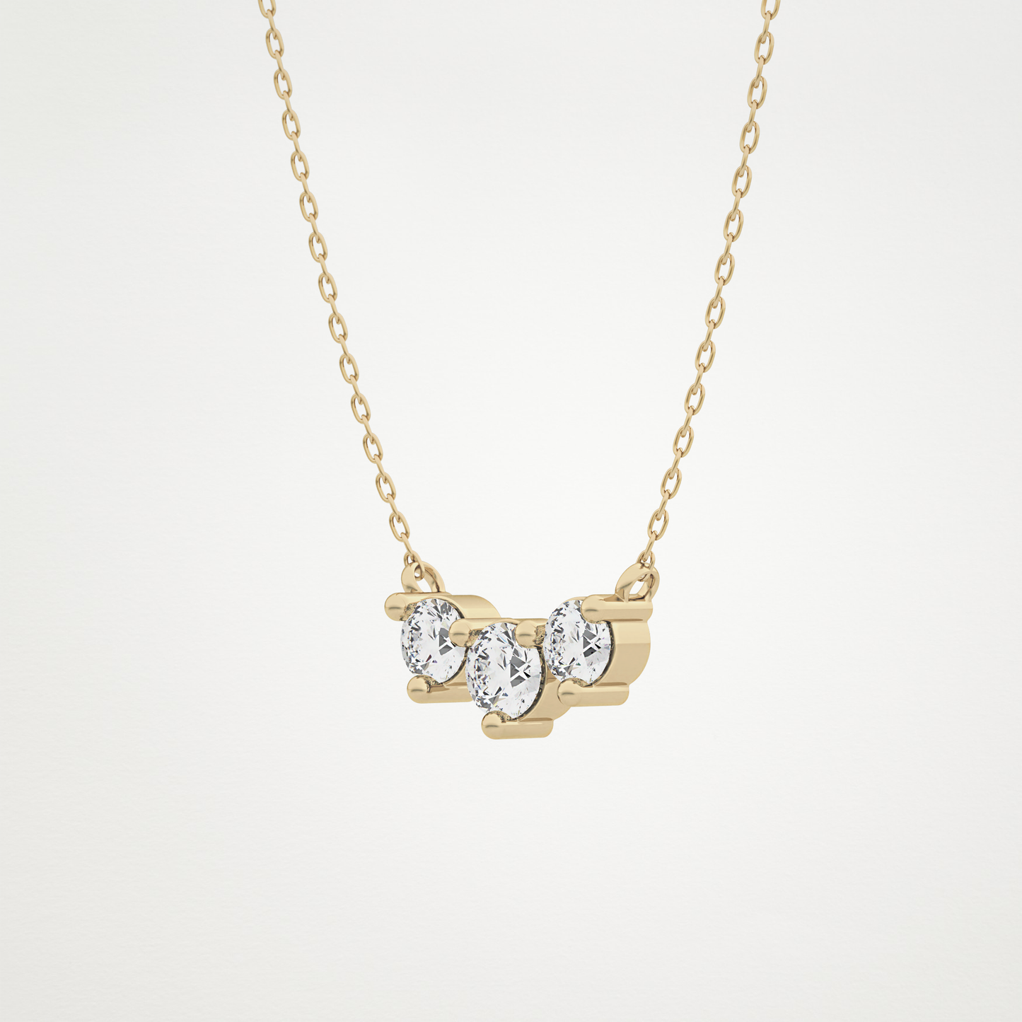 0.35 TCW Round Lab Grown Diamond Three Stone Necklace
