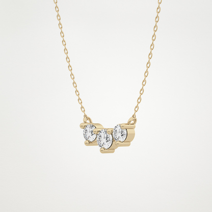 0.35 TCW Round Lab Grown Diamond Three Stone Necklace
