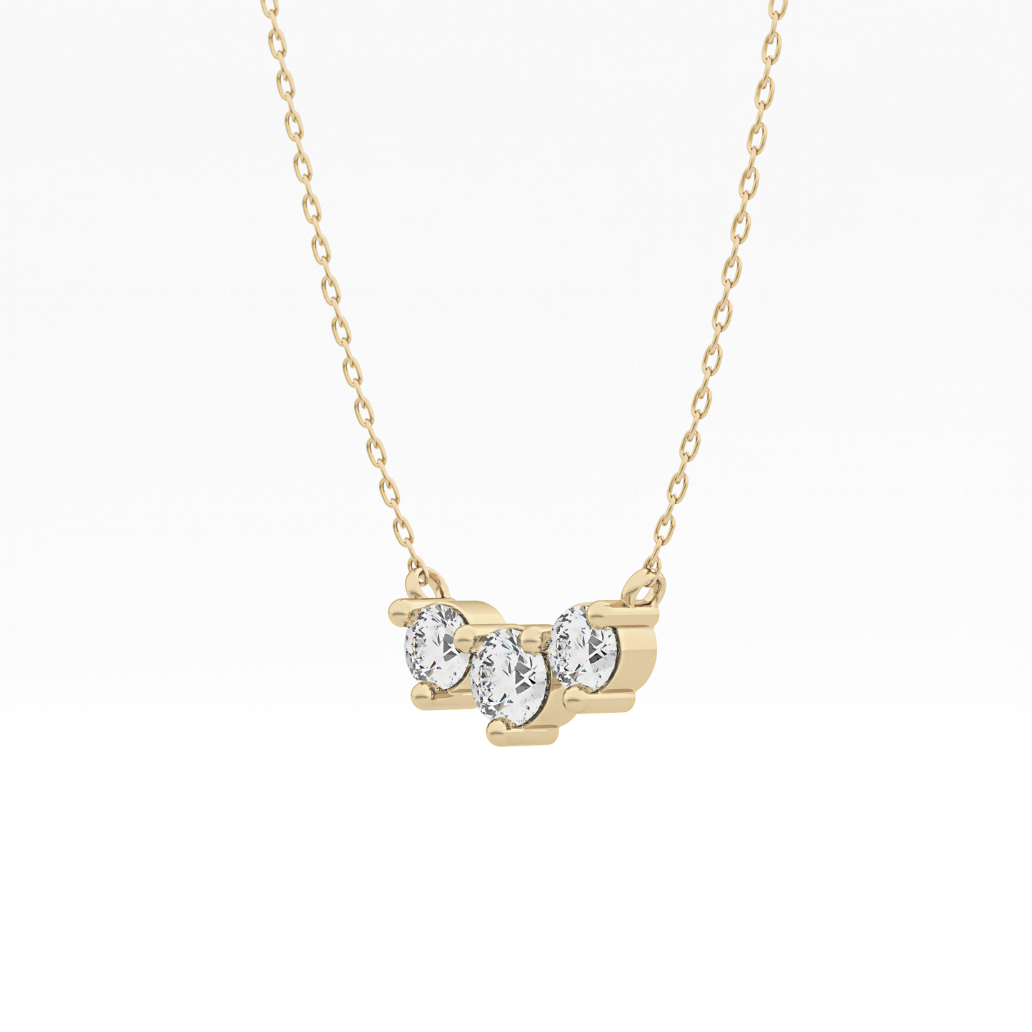 0.35 TCW Round Lab Grown Diamond Three Stone Necklace