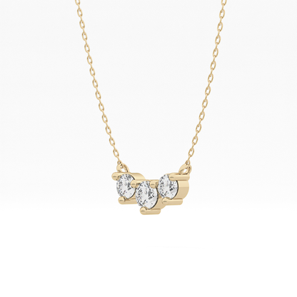 0.35 TCW Round Lab Grown Diamond Three Stone Necklace