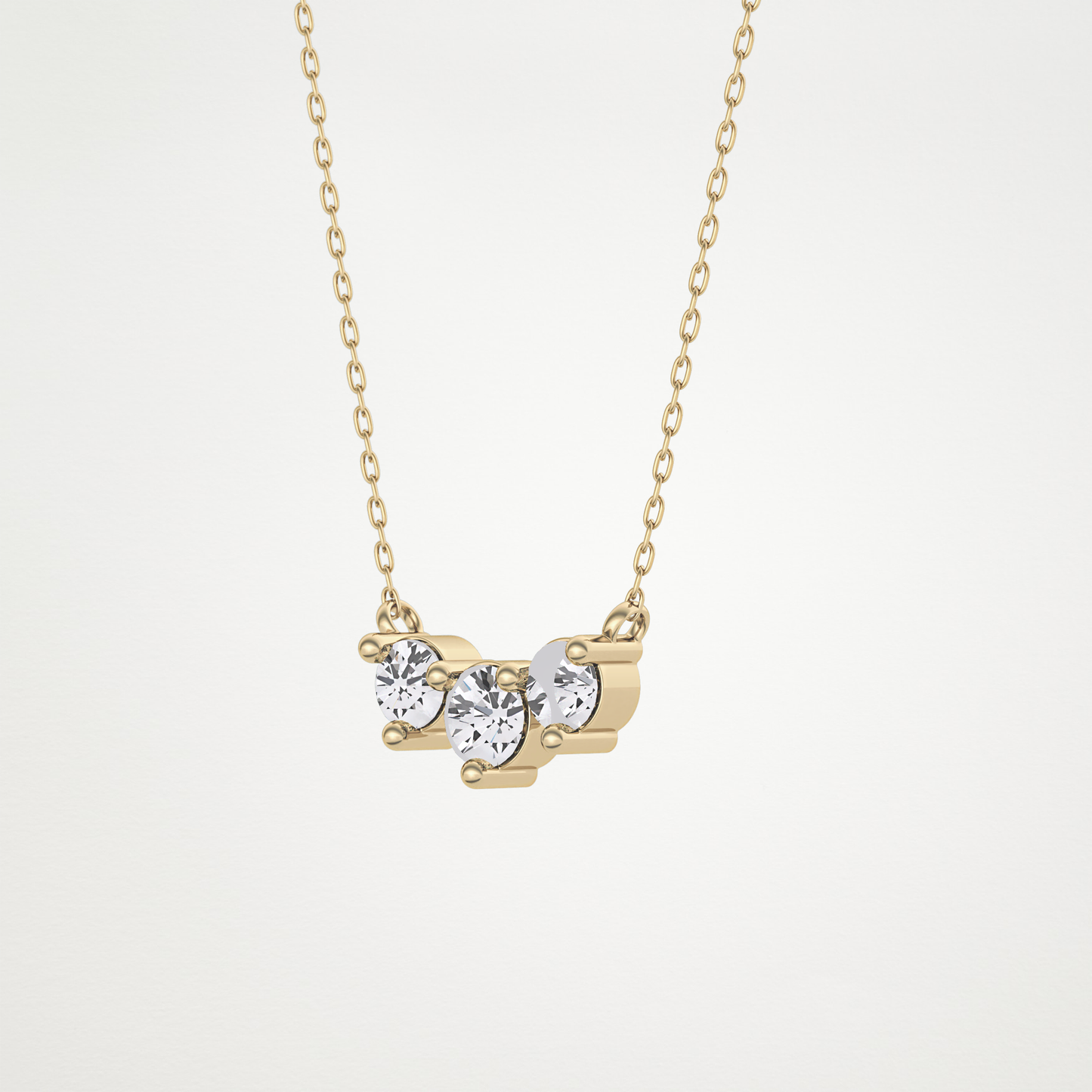 0.35 TCW Round Lab Grown Diamond Three Stone Necklace