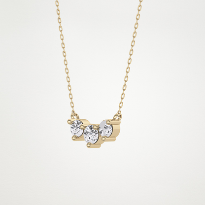 0.35 TCW Round Lab Grown Diamond Three Stone Necklace