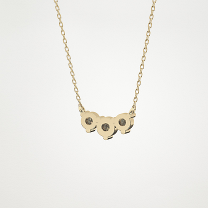 0.35 TCW Round Lab Grown Diamond Three Stone Necklace