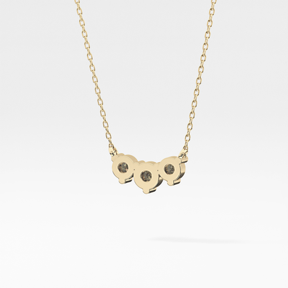 0.35 TCW Round Lab Grown Diamond Three Stone Necklace