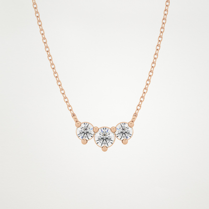 0.35 TCW Round Lab Grown Diamond Three Stone Necklace