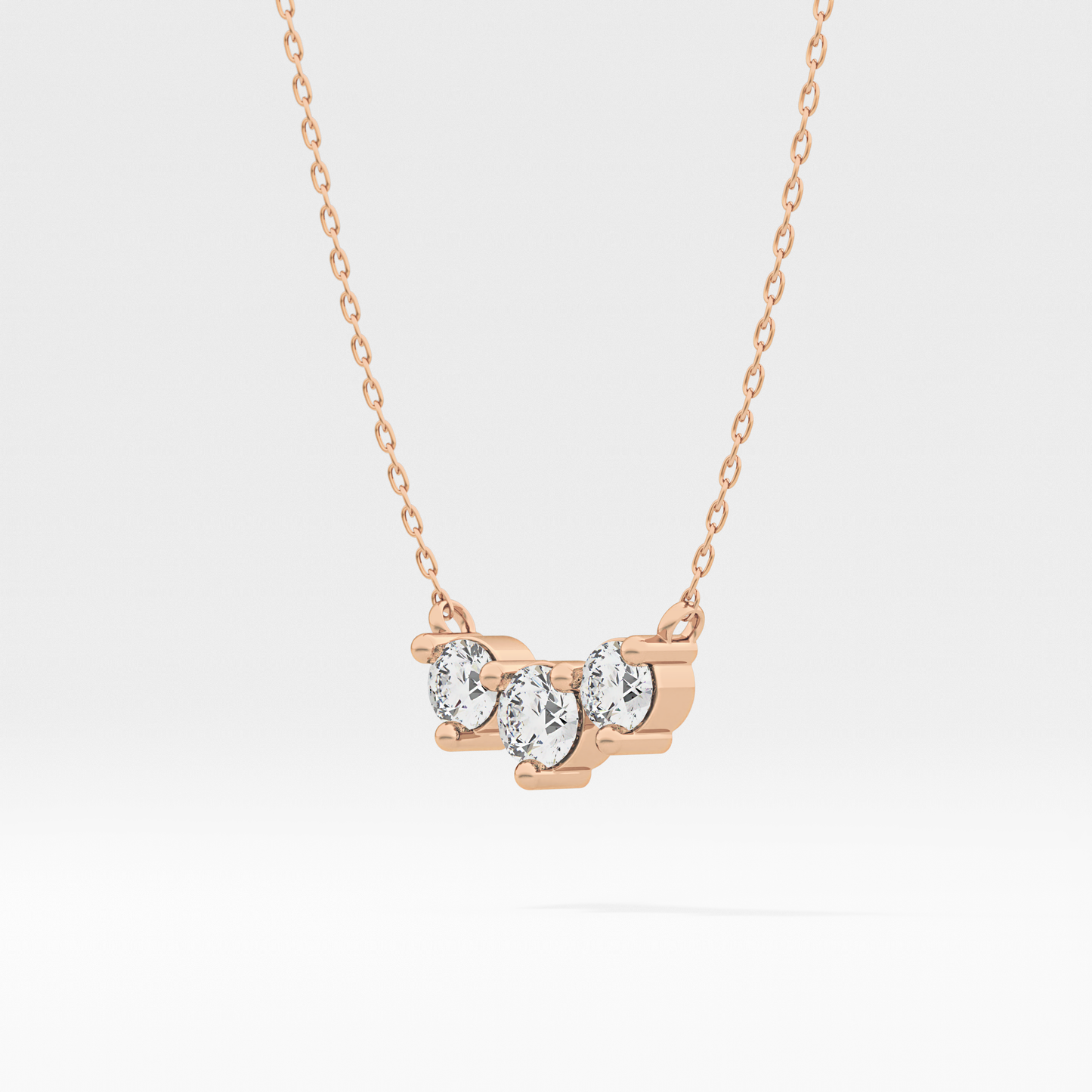 0.35 TCW Round Lab Grown Diamond Three Stone Necklace