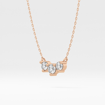 0.35 TCW Round Lab Grown Diamond Three Stone Necklace