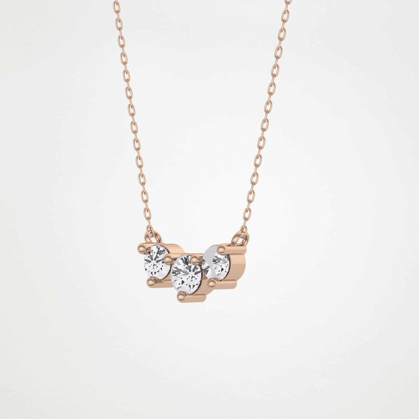 0.35 TCW Round Lab Grown Diamond Three Stone Necklace