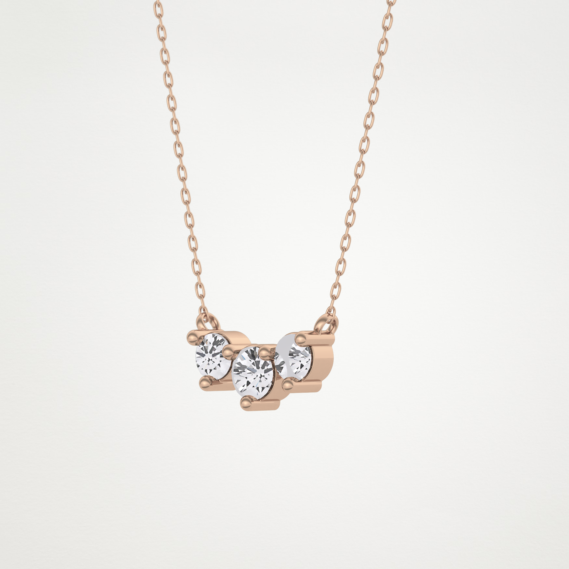 0.35 TCW Round Lab Grown Diamond Three Stone Necklace