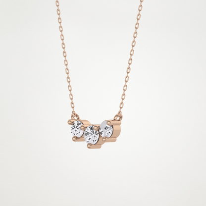0.35 TCW Round Lab Grown Diamond Three Stone Necklace