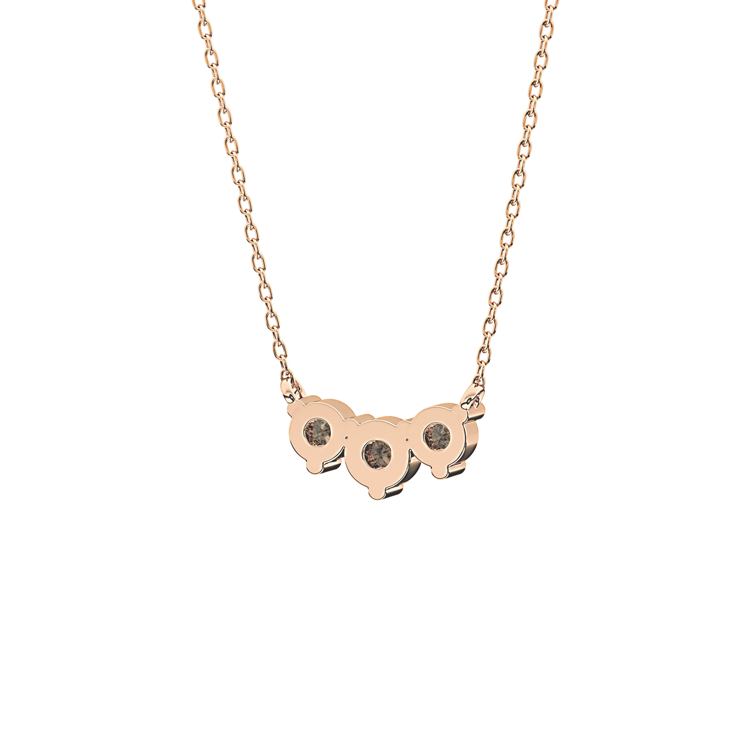 0.35 TCW Round Lab Grown Diamond Three Stone Necklace