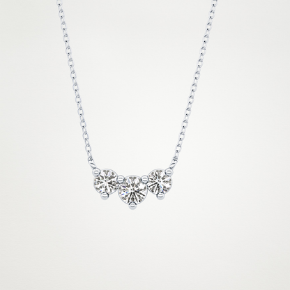 0.35 TCW Round Lab Grown Diamond Three Stone Necklace