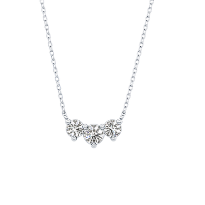 0.35 TCW Round Lab Grown Diamond Three Stone Necklace