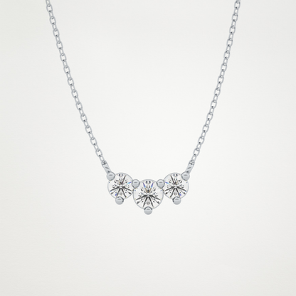 0.35 TCW Round Lab Grown Diamond Three Stone Necklace