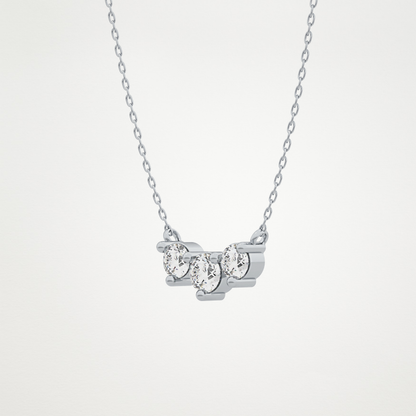 0.35 TCW Round Lab Grown Diamond Three Stone Necklace
